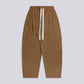PLEATED BAGGY LINEN PANTS – Brown