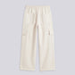 LOOSE POPLIN CARGO PANTS – Cream