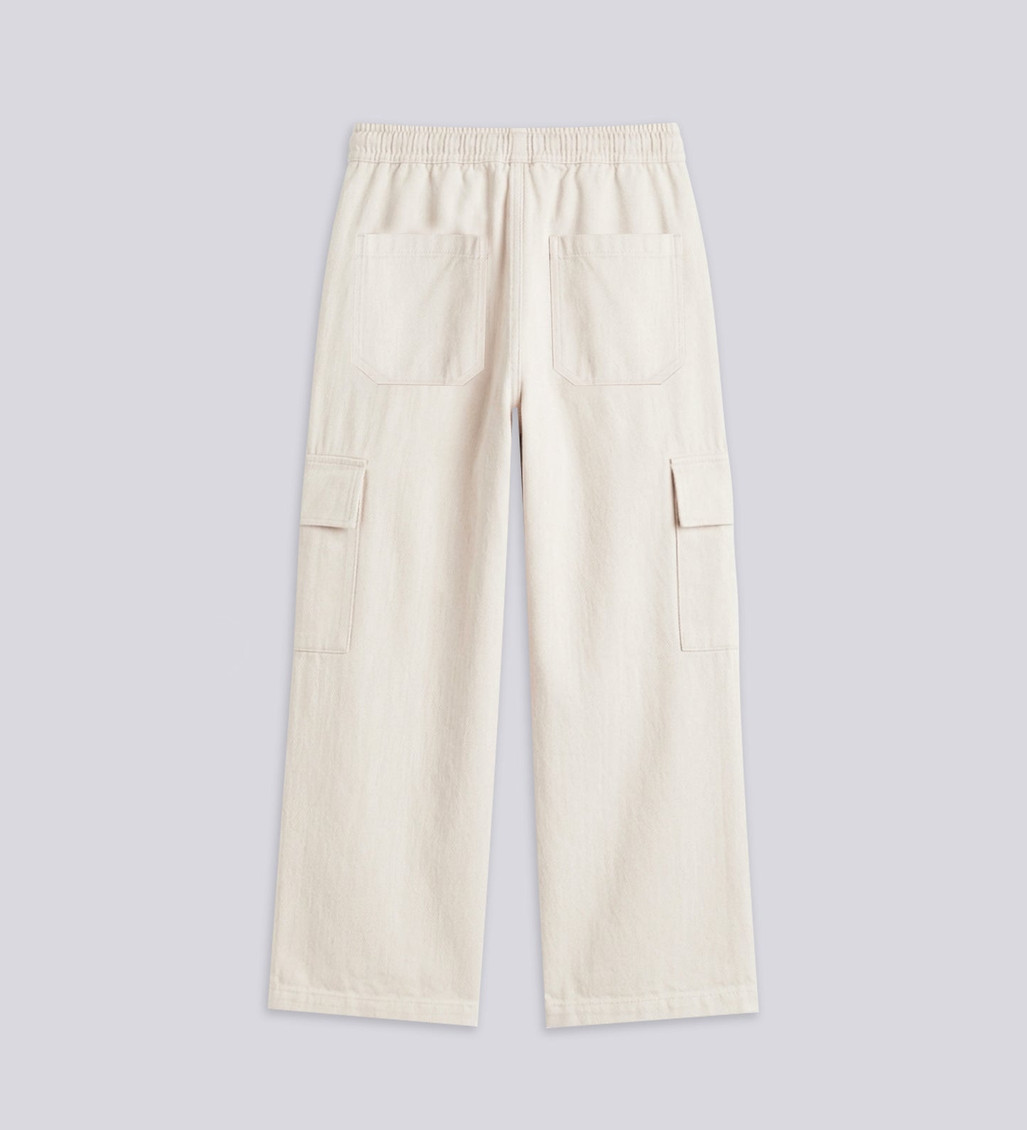 LOOSE POPLIN CARGO PANTS – Cream