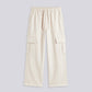 LOOSE POPLIN CARGO PANTS – Cream