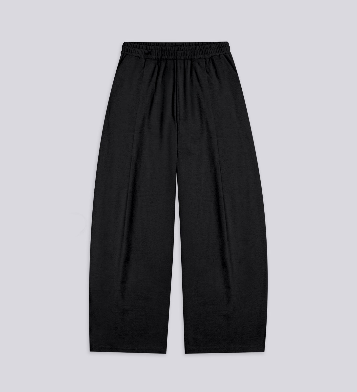 PLEATED TRACK PANT – Black (Upcycled Fabric)