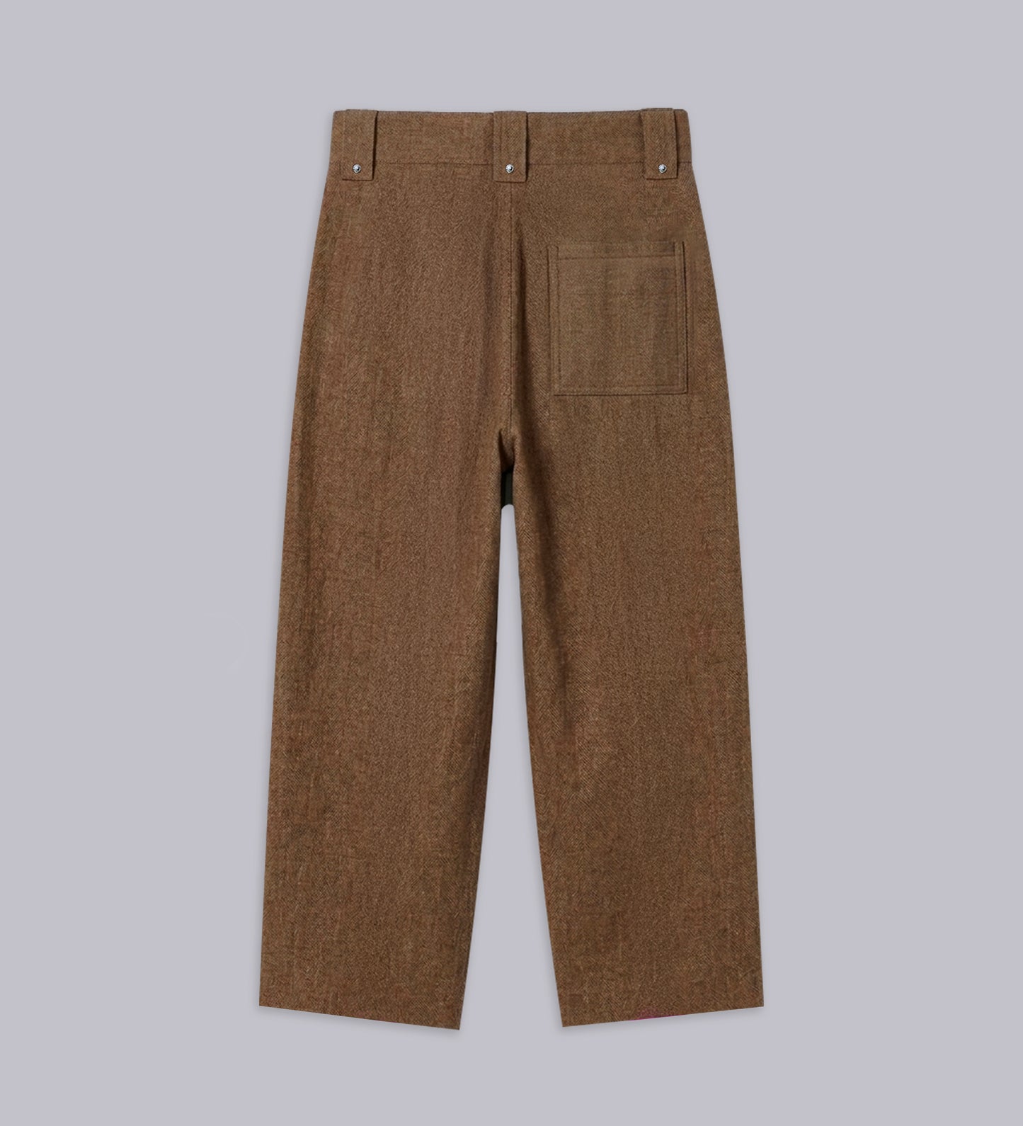 HEAVYWEIGHT LINEN PLEATED PANTS – Brown