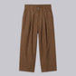 HEAVYWEIGHT LINEN PLEATED PANTS – Brown