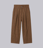 HEAVYWEIGHT LINEN PLEATED PANTS – Brown