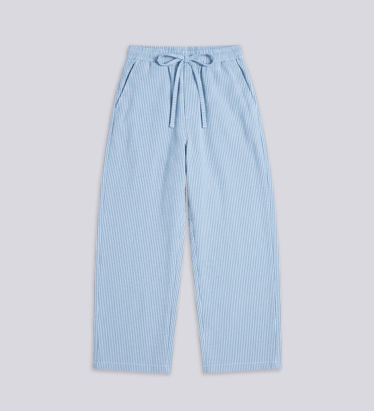 THE CRINKLED POPLIN PANTS – Baby Blue