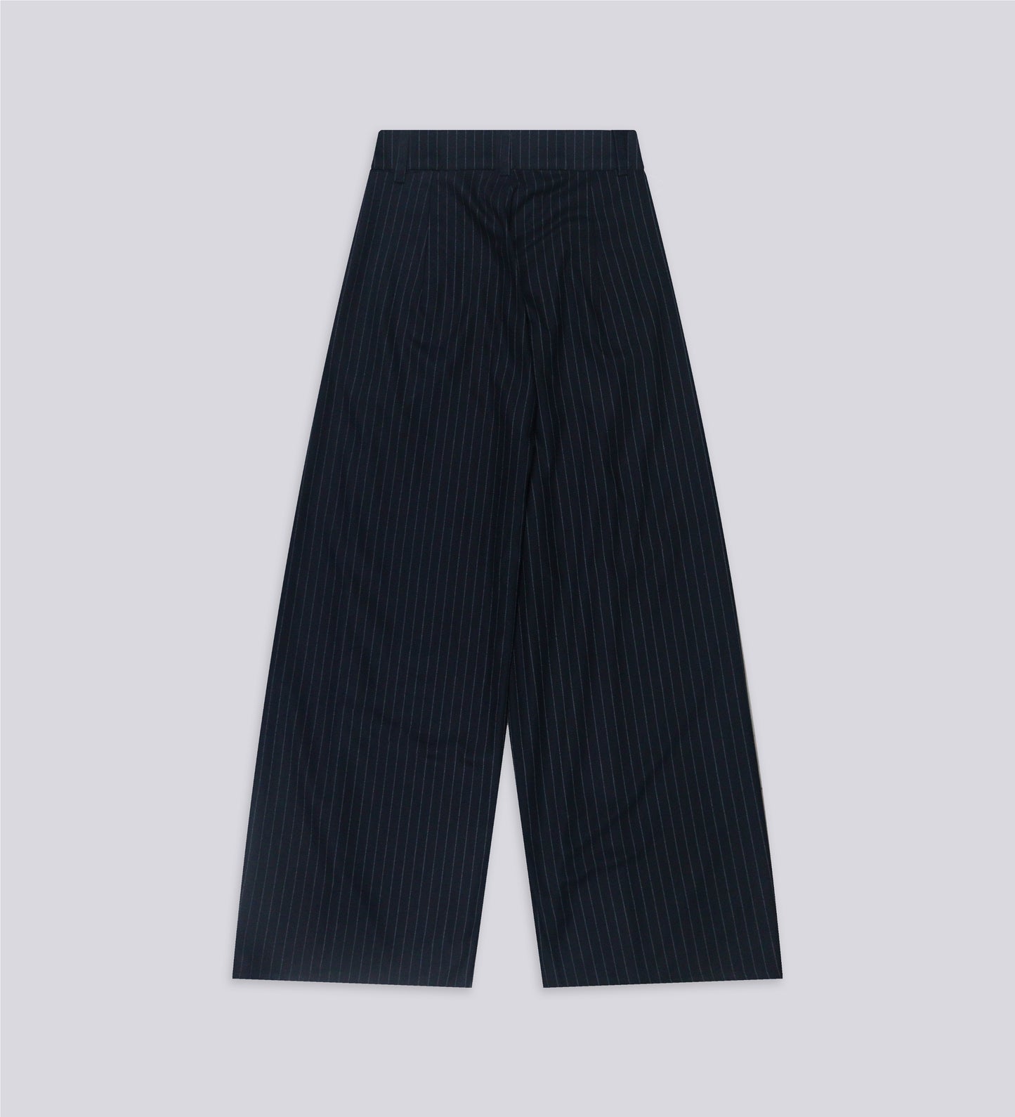 WOMEN'S PLEATED PINSTRIPE TROUSERS – Midnight Blue