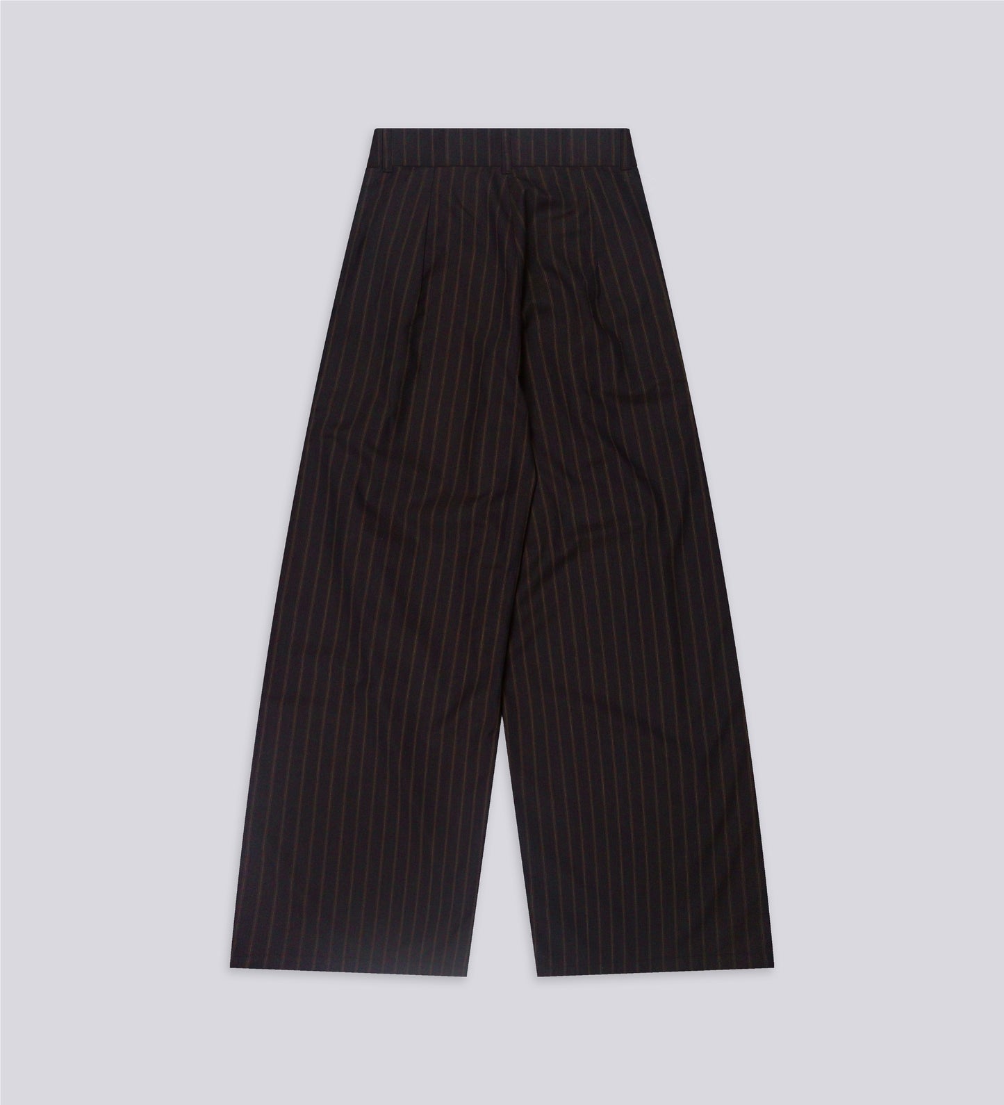 WOMEN'S PLEATED PINSTRIPE TROUSERS – Mocha