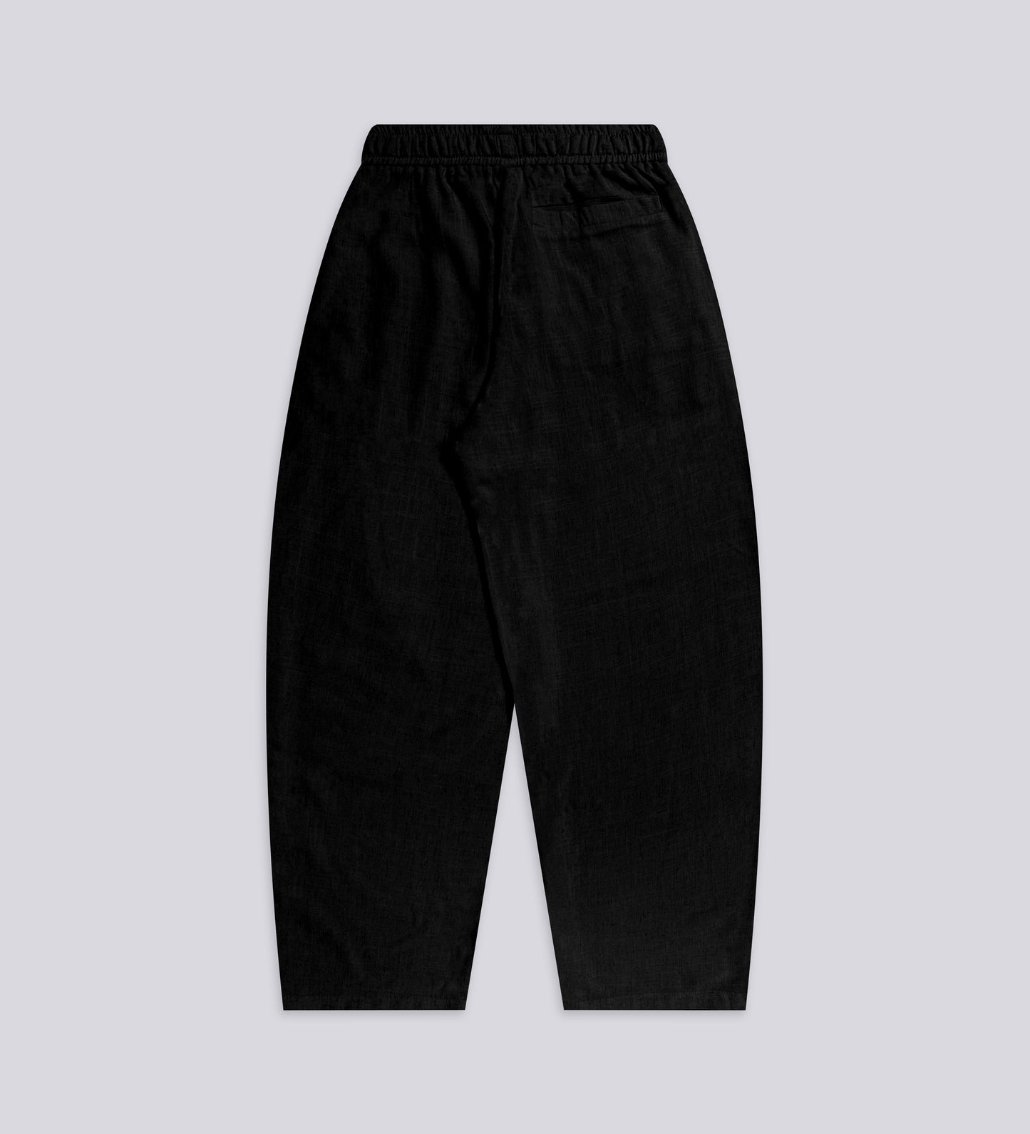 PLEATED BAGGY LINEN PANTS – Black
