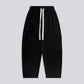 PLEATED BAGGY LINEN PANTS – Black