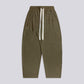 PLEATED BAGGY LINEN PANTS – Military Green