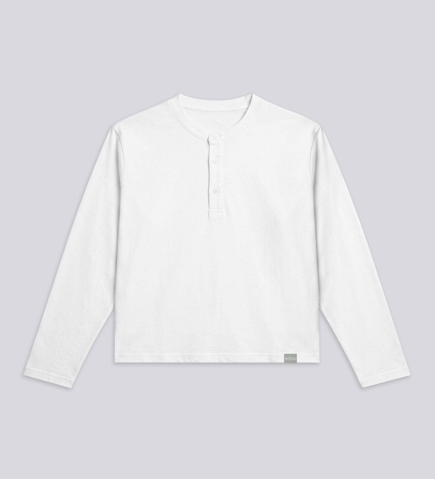 LONG SLEEVE HENLEY TEE – White