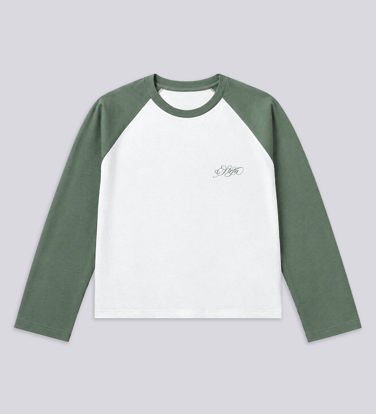 STRTN® RAGLAN LONG SLEEVE TEE – Khaki/Off White