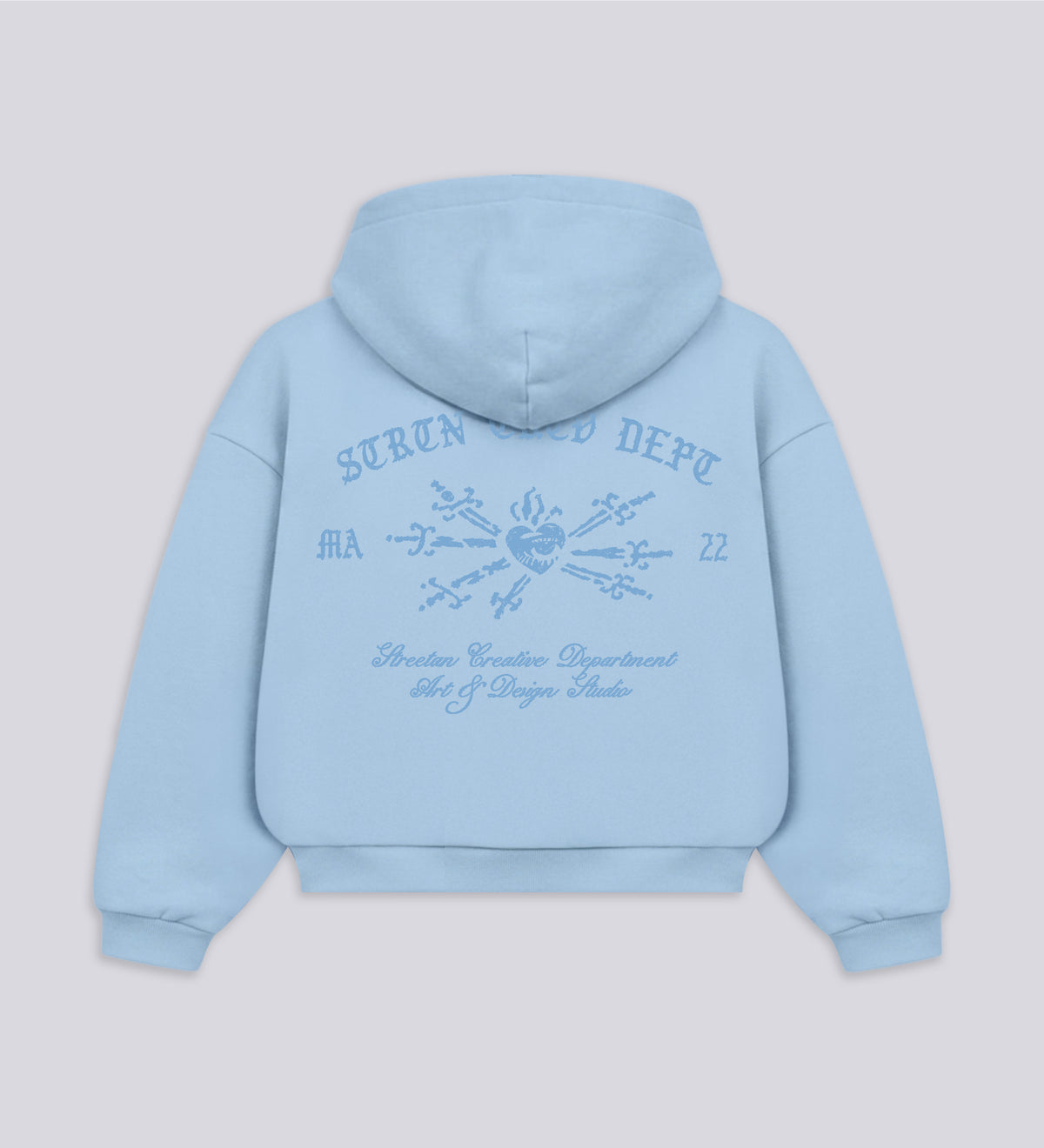 SACRED HEART HOODIE – Baby Blue