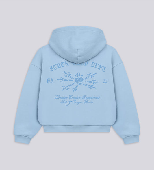 SACRED HEART HOODIE – Baby Blue