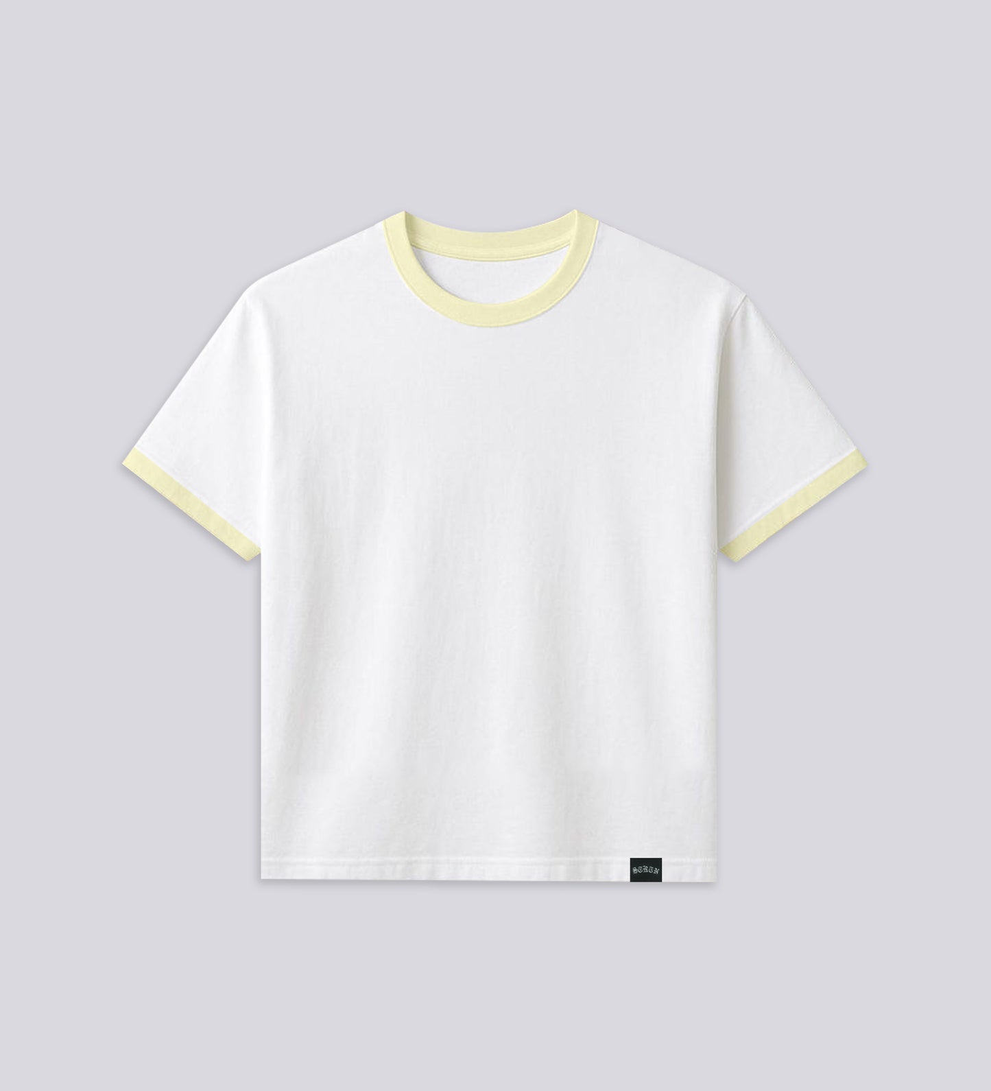 STRTN® RINGER T-SHIRT – White/Yellow