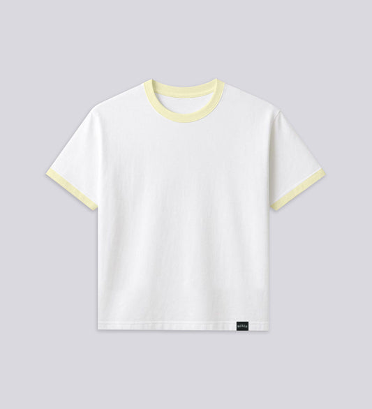STRTN® RINGER T-SHIRT – White/Yellow