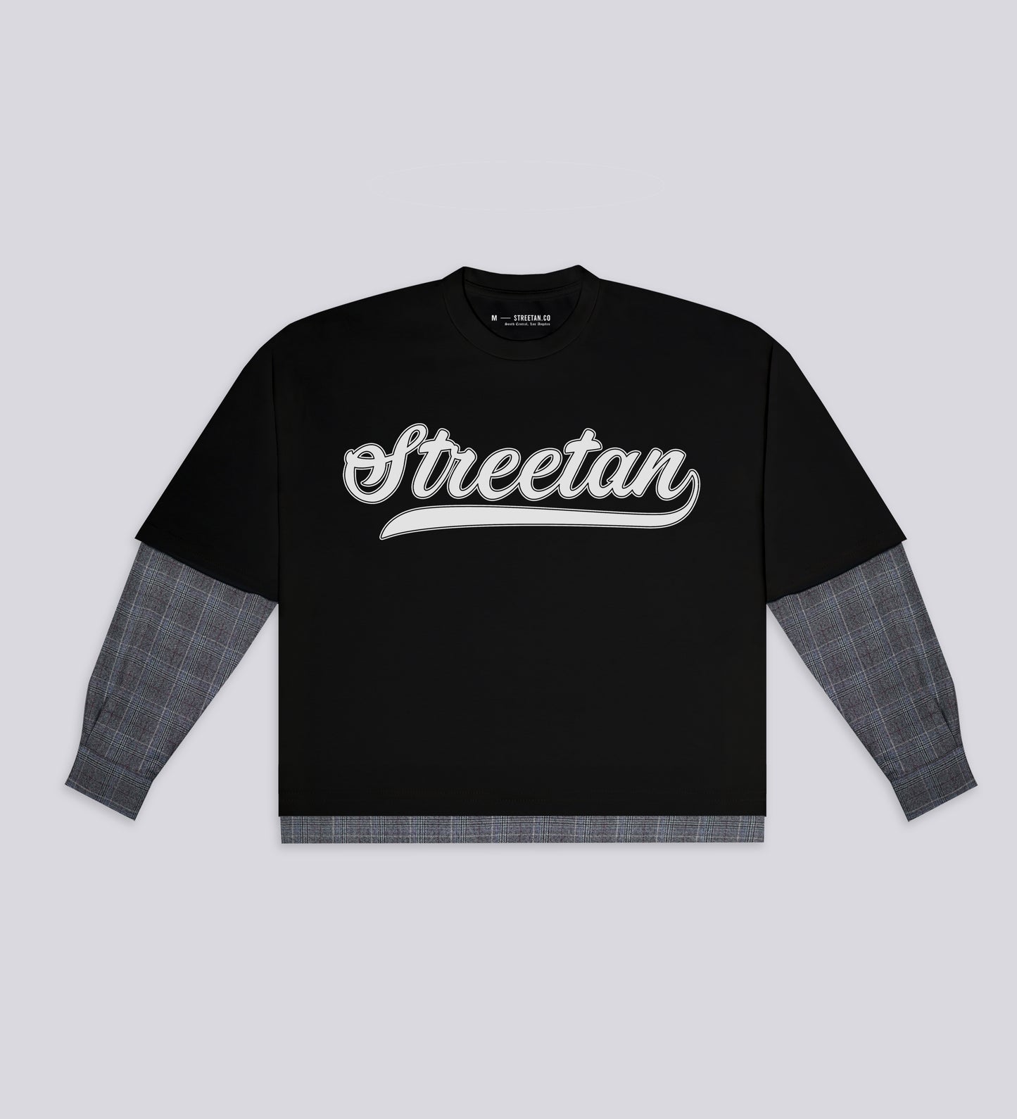STRTN® DOUBLE SLEEVED T-SHIRT – Black/Gray