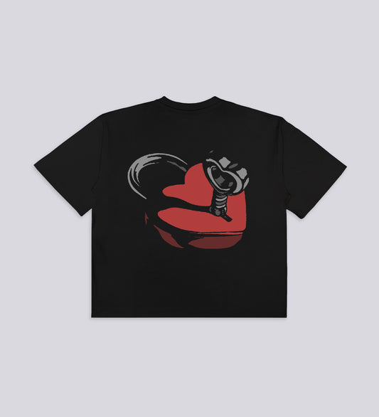 LOCKED HEART HEAVYWEIGHT T-SHIRT – Black