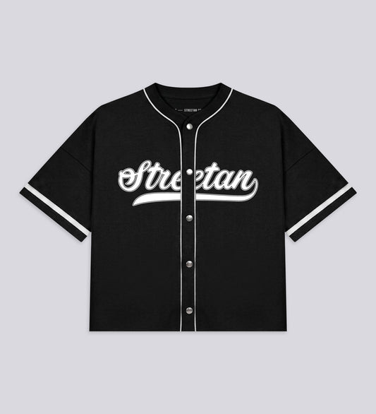 STRTN® BASEBALL HEAVYWEIGHT OVERSHIRT – Black