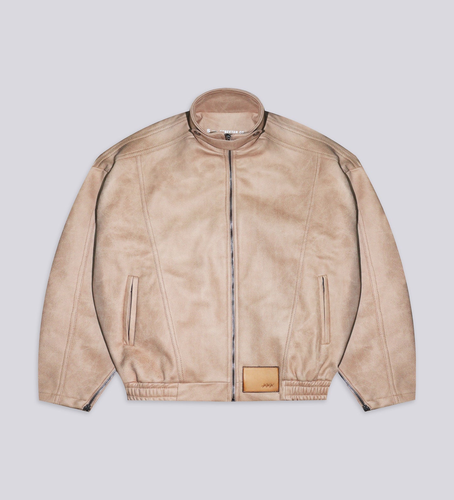 CRTV DEPT. VEGAN LEATHER JACKET – Light Tobacco