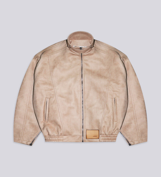 CRTV DEPT. VEGAN LEATHER JACKET – Light Tobacco