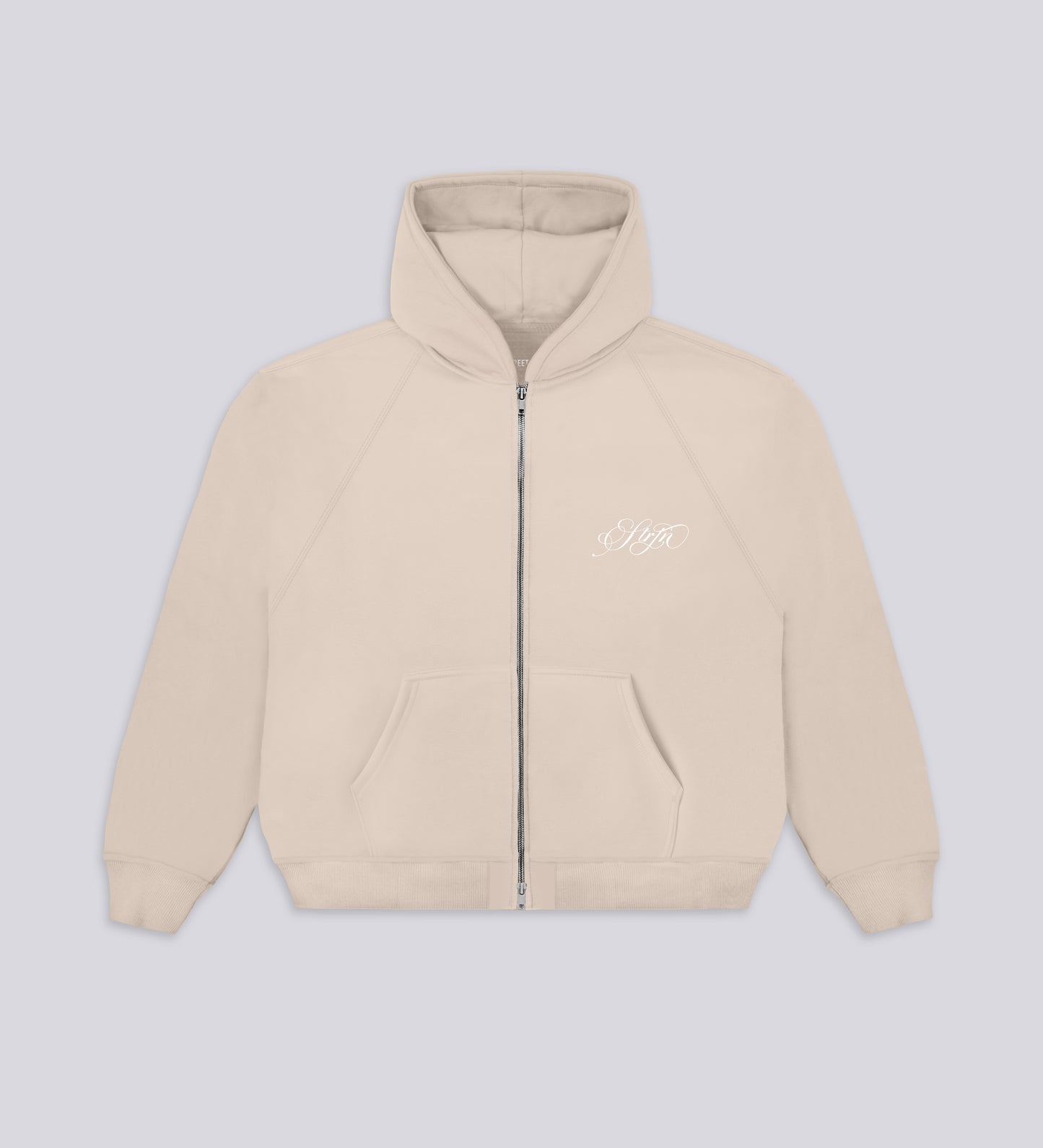 STRTN RAGLAN ZIP-UP HOODIE  – Cream