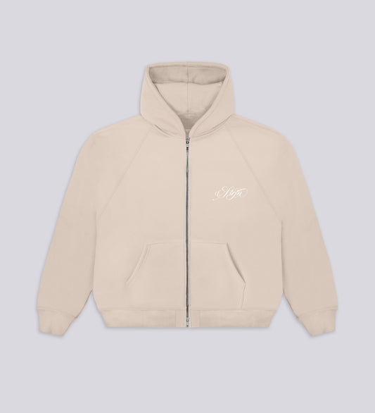 STRTN RAGLAN ZIP-UP HOODIE  – Cream