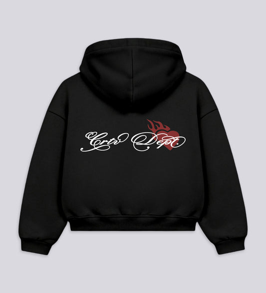 CRTV DEPT. ZIP-UP HOODIE – Black
