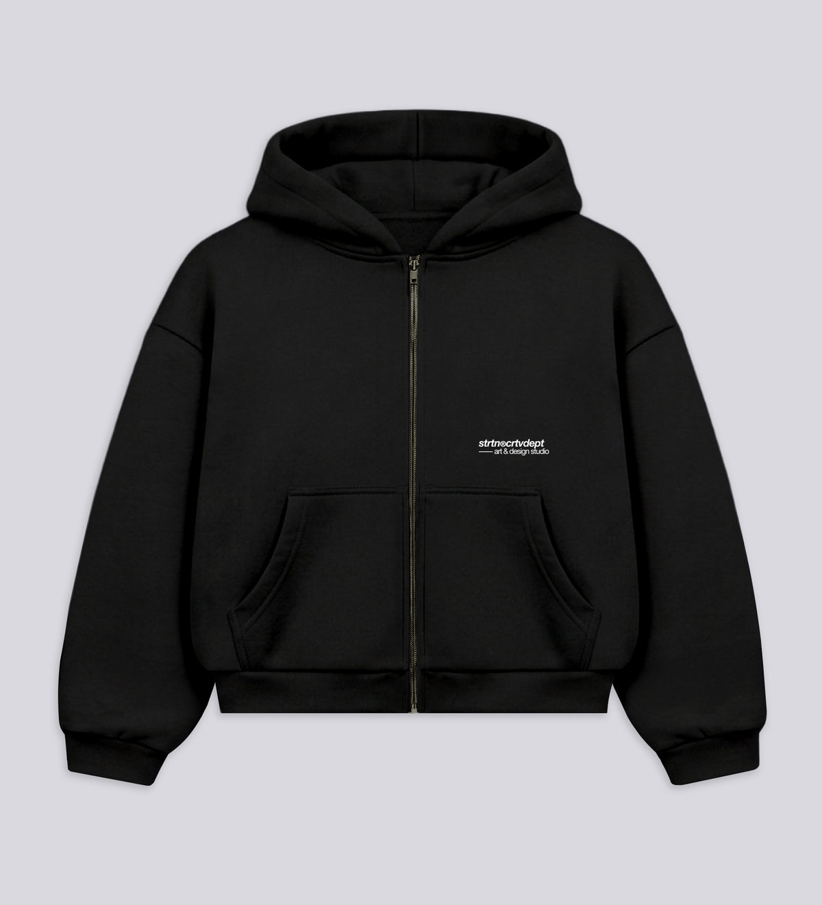 CRTV DEPT. ZIP-UP HOODIE – Black