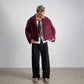 DISTRESSED CROPPED TRENCH COAT – Burgundy