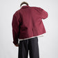 DISTRESSED CROPPED TRENCH COAT – Burgundy