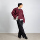 DISTRESSED CROPPED TRENCH COAT – Burgundy