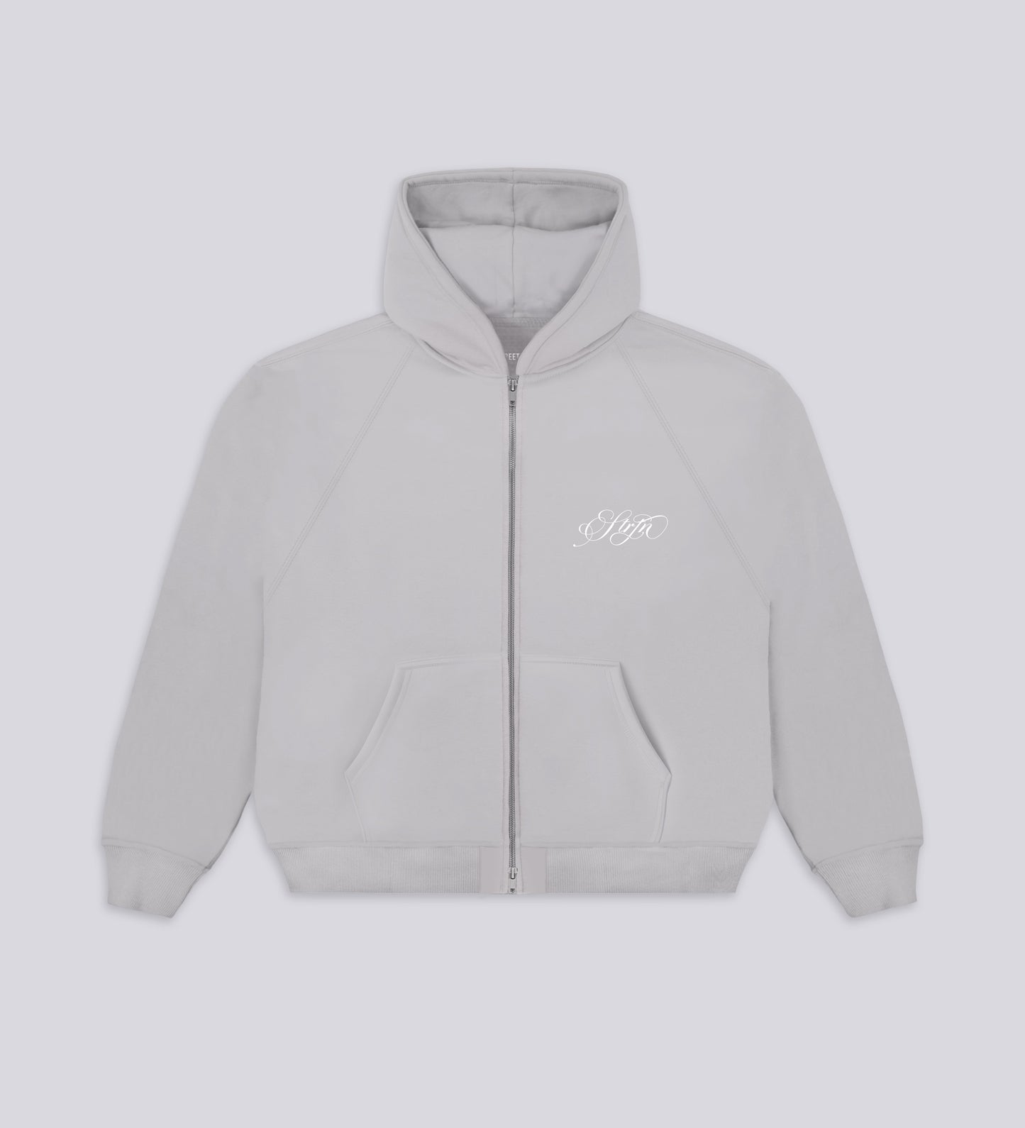 STRTN RAGLAN ZIP-UP HOODIE  – Light Gray