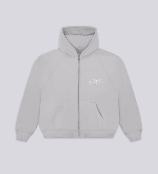STRTN RAGLAN ZIP-UP HOODIE  – Light Gray