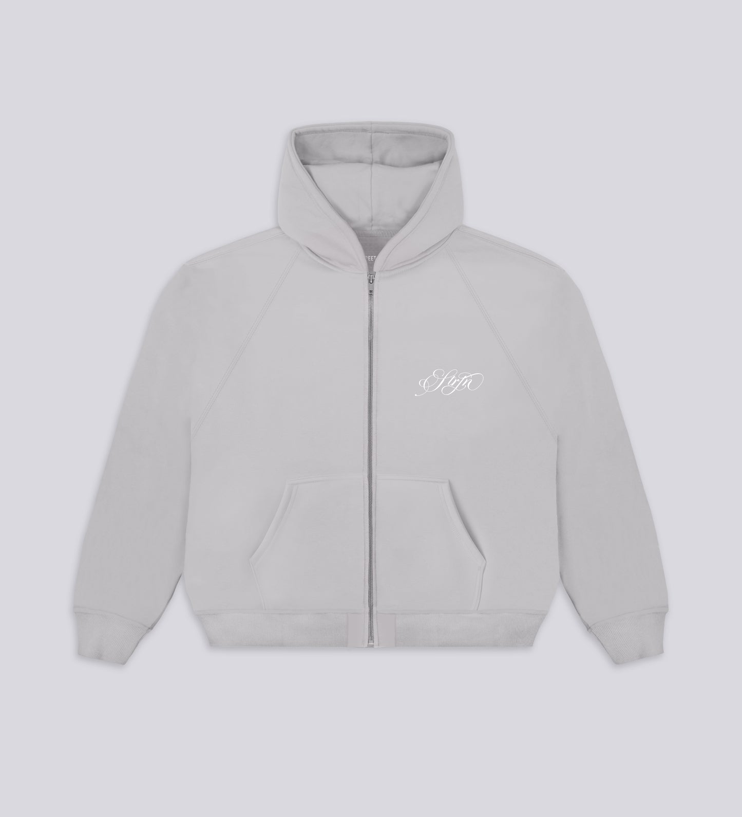 STRTN RAGLAN ZIP-UP HOODIE  – Light Gray