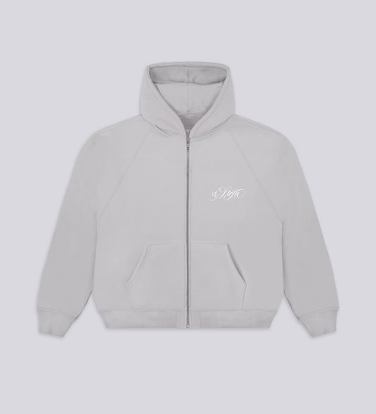 STRTN RAGLAN ZIP-UP HOODIE  – Light Gray