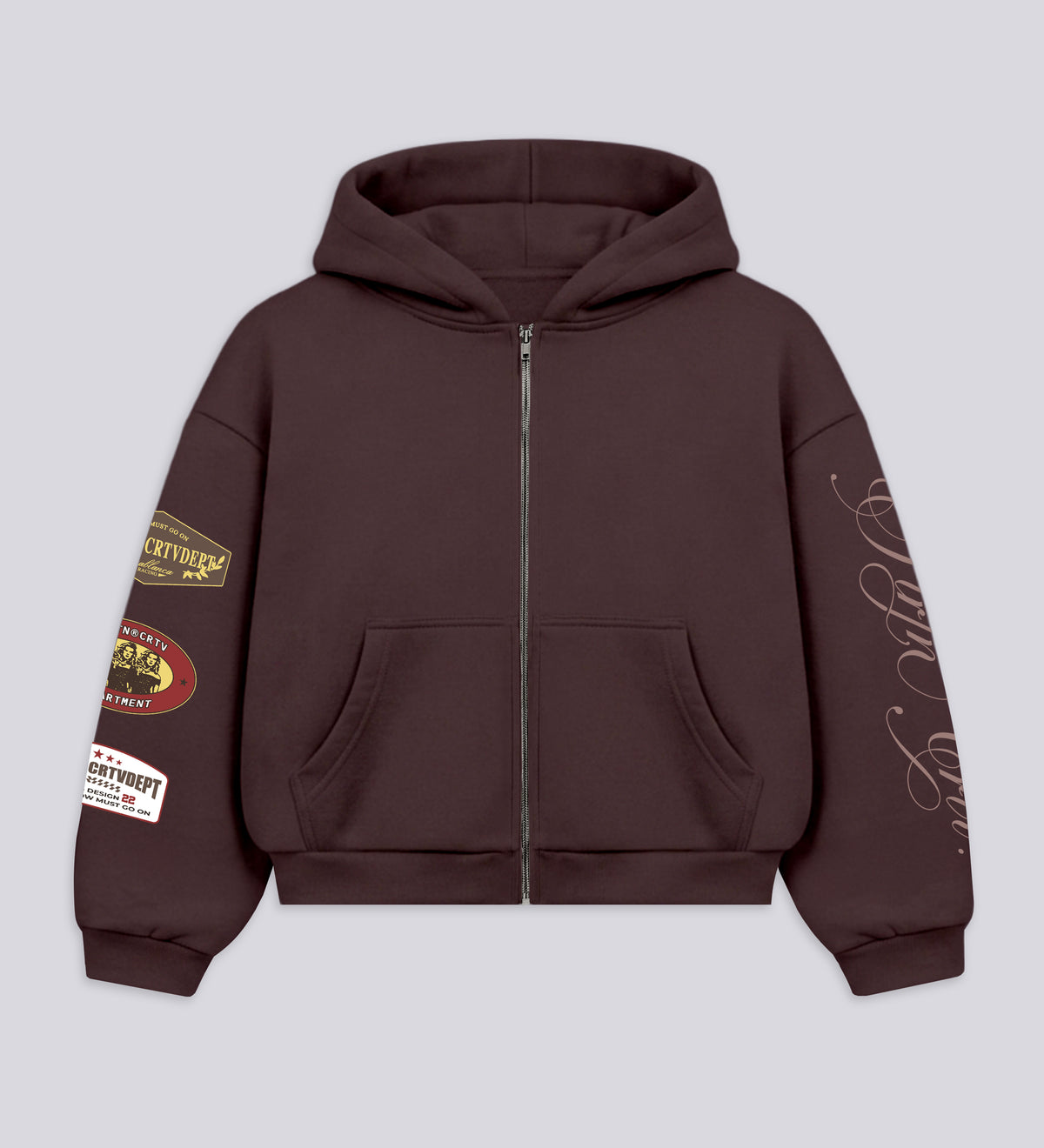 STRTN® CRTV DEPT. BOXY ZIP-UP HOODIE – Brown