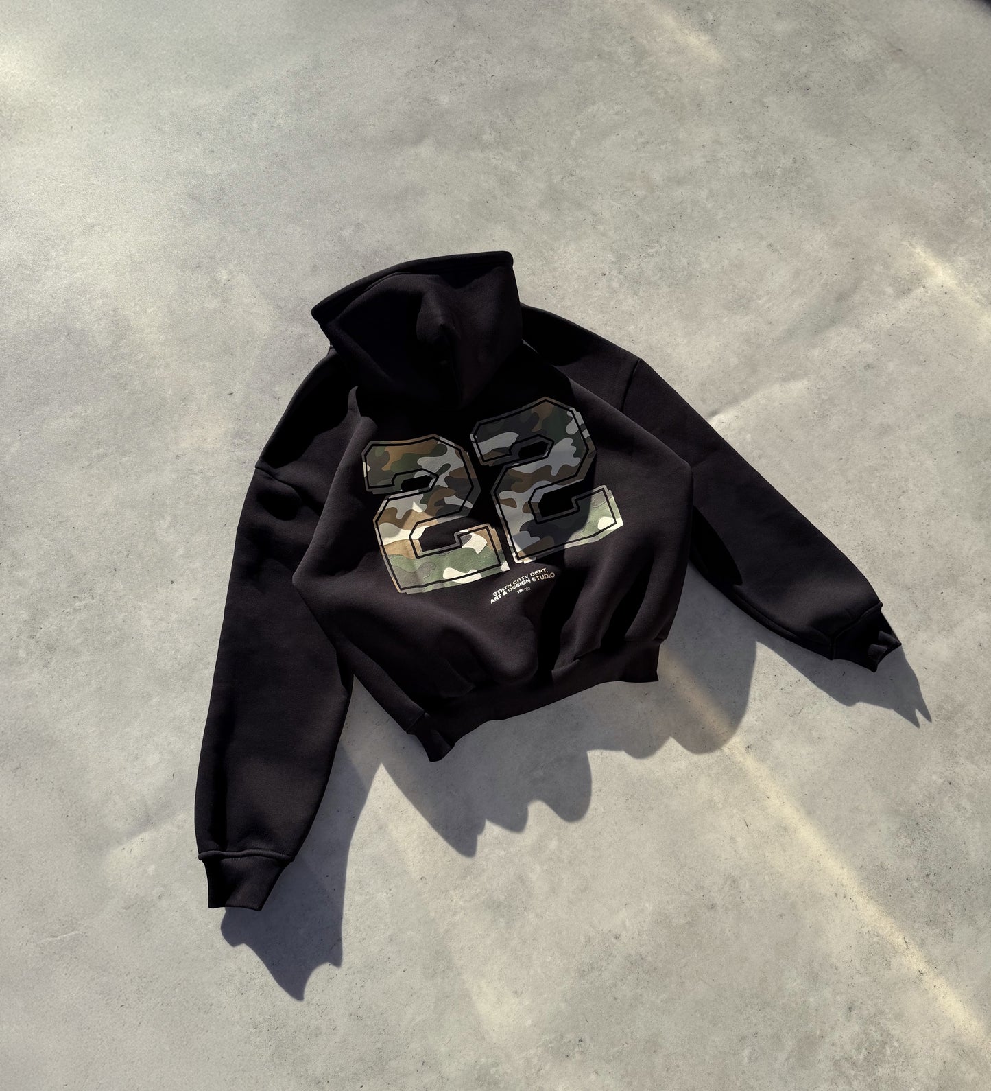 CRTV DEPT. ARMY ZIP-UP HOODIE – Black