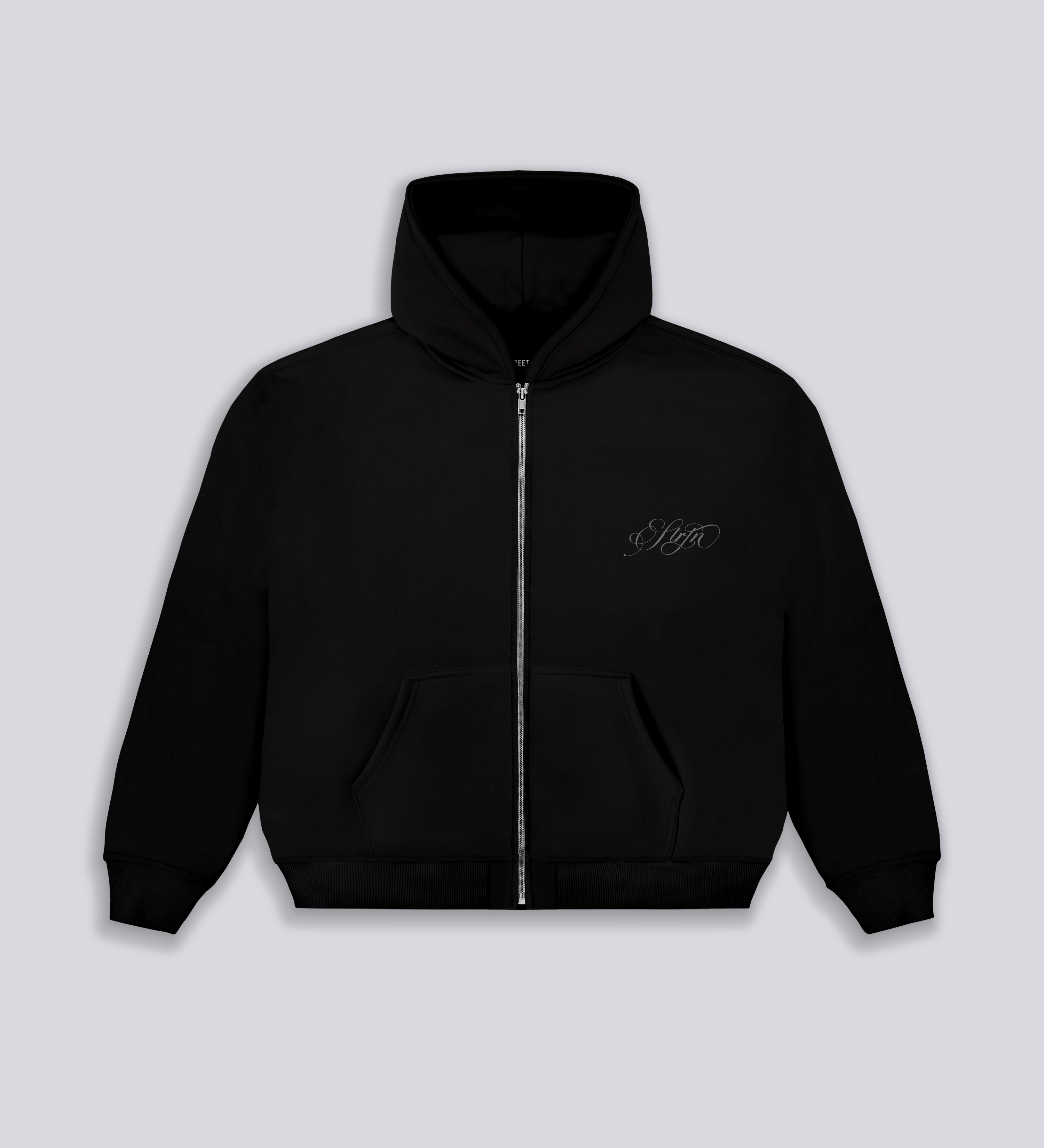 STRTN RAGLAN ZIP-UP HOODIE III – Black – STREETAN®