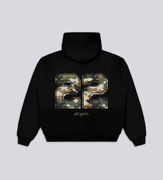 CRTV DEPT. ARMY ZIP-UP HOODIE – Black